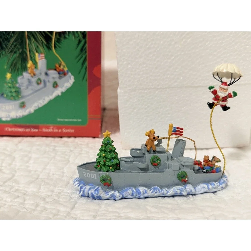 RARE 2001 AG Carlton Cards Christmas at Sea 6th in series Military Ship Ornament